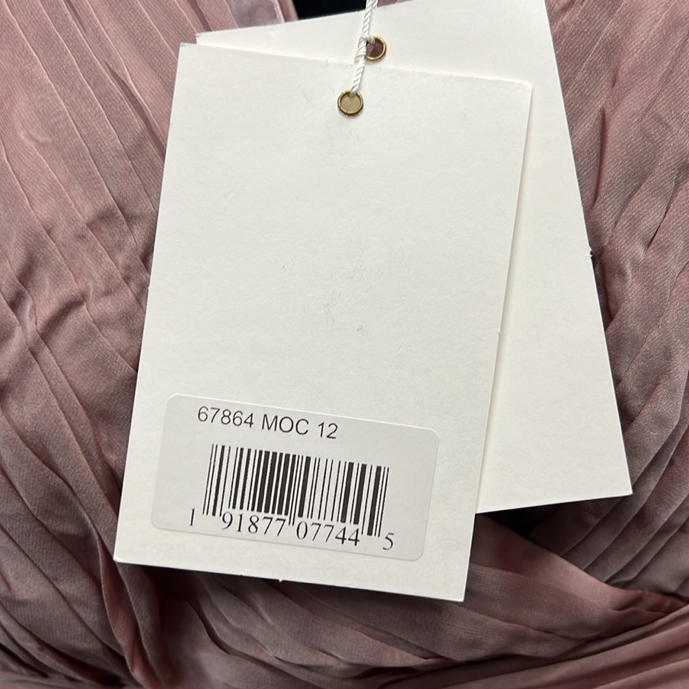Mac Duggal 67864 NWT Faux Wrap Long Sleeve Tiered Gown - Picture 7 of 8
